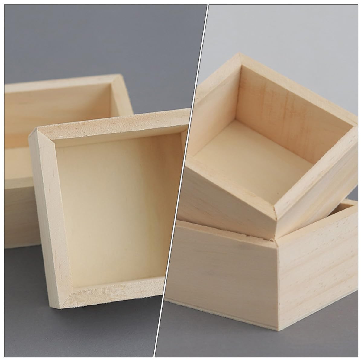 6 Piezas Caja Organizadora de Manualidades de Madera Beige