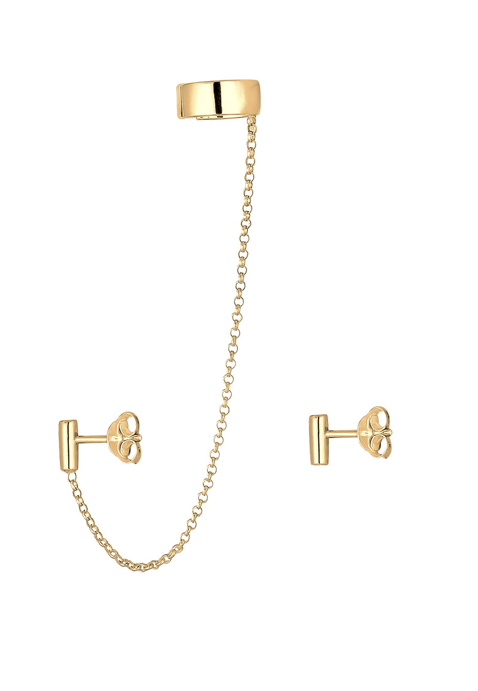Elli Damen Ohrringe Earcuff Asymmetrisch Minimal Geo in 925 Silber