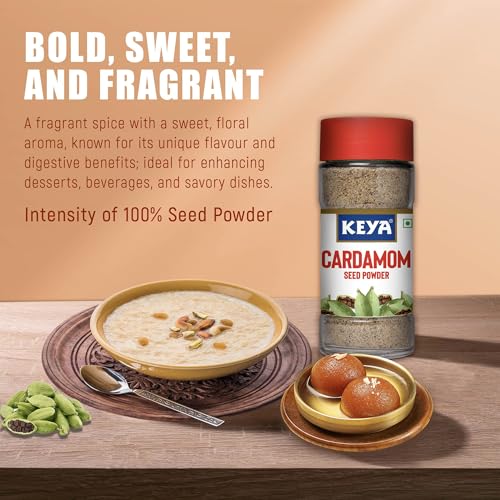 Image of Keya Cardamom Seed Powder 50gm | Only Seeds No Husk | Elaichi Powder | Exotic Spices | Aromatic, Finely Ground, Non-GMO | Ideal for Exquisite Flavoring | 50g