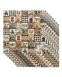 Cloth Napkins Washable Set of 8 Vintage Farm Chicken Cow Pig Animal Buffalo Plaid Soft Cocktail Dinn