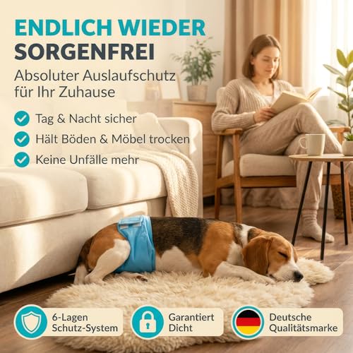 HUND IST KÖNIG Hundewindeln für Rüden [3 STK] Saugstarke Hundewindeln Rüde | Bequeme Hunde Windeln bei Inkontinenz Hund - Umweltfreundliche Rüdenwindel waschbar | Hundewindel leicht zu reinigen