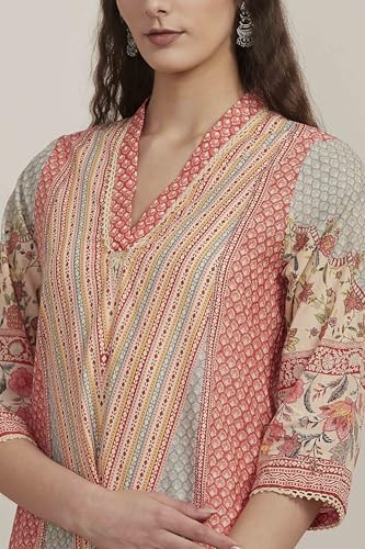 Image of BIBA Women Cotton Printed Straight Kurta