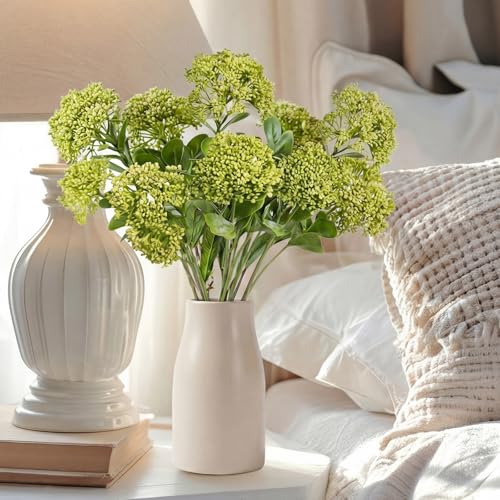 Image of 4 Pcs Artificial Flowers for Decoration, 23 Inch Faux Berry Stems Faux Skimmia Spray with Leaves Fake Flowers for Vase Home Table Floral Arrangement Wedding Decor(Green,Classic)