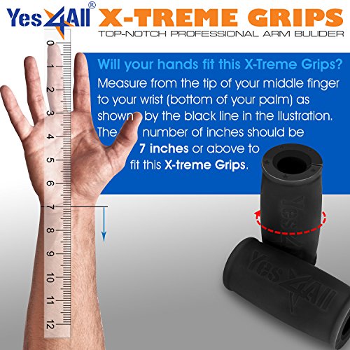 Yes4All Thick Bar Grips / Thick Grips for Barbell, Weight Lifting, Body Building Training – Thick Bar Adapter / Barbell Grips (Black, Set of 2) - Thumbnail 6