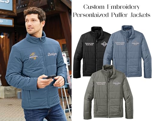 INK STITCH Men J852 Add Custom Embroidery Logo Texts Super Warm Puffer Jackets3