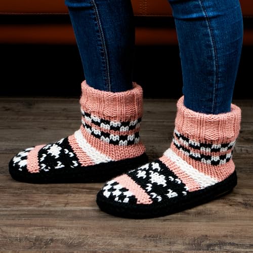Image of cosyone1997 Slipper Socks for Women Warm Fuzzy Non Slip Soft Sole | Sherpa lining, padded sole, stretchy cuff and gripper dots for bedroom or lounging; gift-ready box, machine washable