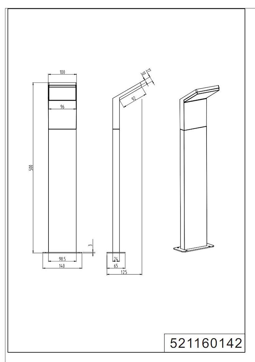 Trio Leuchten LED Außenleuchte Pearl 521160142, Druckguss Aluminium anthrazit, 1x 9 Watt, 12.5 x 14 x 50 cm