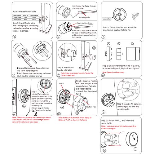 Cigooxm Bloqueio de porta de segurança inteligente anti-roubo Bloqueio BT eletrônico APP TTLock Cont
