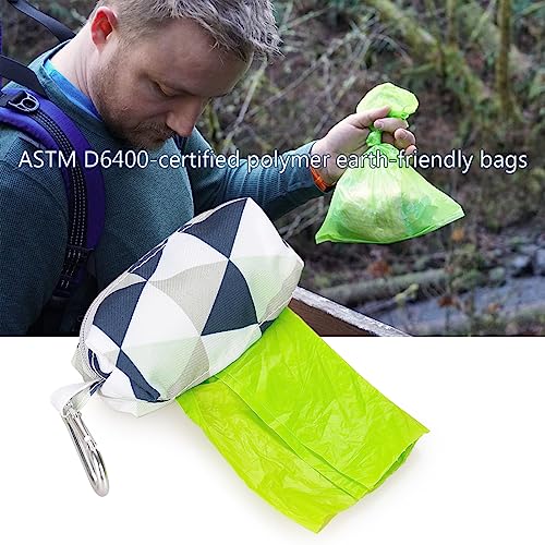 Image of Diaper Bag Dispenser with 80 Disposable Unscented Waste Bags (4 Refill Rolls) for Baby and Toddler Poop or Dirty Clothes (Triangle)