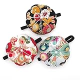 Material: el cojín de pasador de calabaza está compuesto de tela de algodón y muñequeras elásticas, que fijan de forma segura agujas o alfileres. Elegante y duradero, fácil de almacenar y transportar, se utiliza para arreglar almohadas y puntadas.