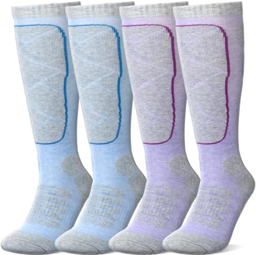 Merino Wool Ski Socks for Kids & Adults,Cold Weather for Ski,winter,Warm Over-The-Calf Socks, Winter activities.