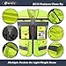 JKSafety 12 Pockets Class 2 High Visible Reflective Safety Vest Zipper Front Back Pockets Mesh Lining, Yellow-Black Meets ANSI/ISEA Standards (180-Yellow-Black XXL)