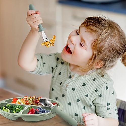 Eascrozn H-202401 Toddler Utensils, 6 Pack Kids Silverware Set With Silicone Handle, 18/8 Stainless Steel Children Safe Forks And Spoons, Dishwasher Safe thumb #2