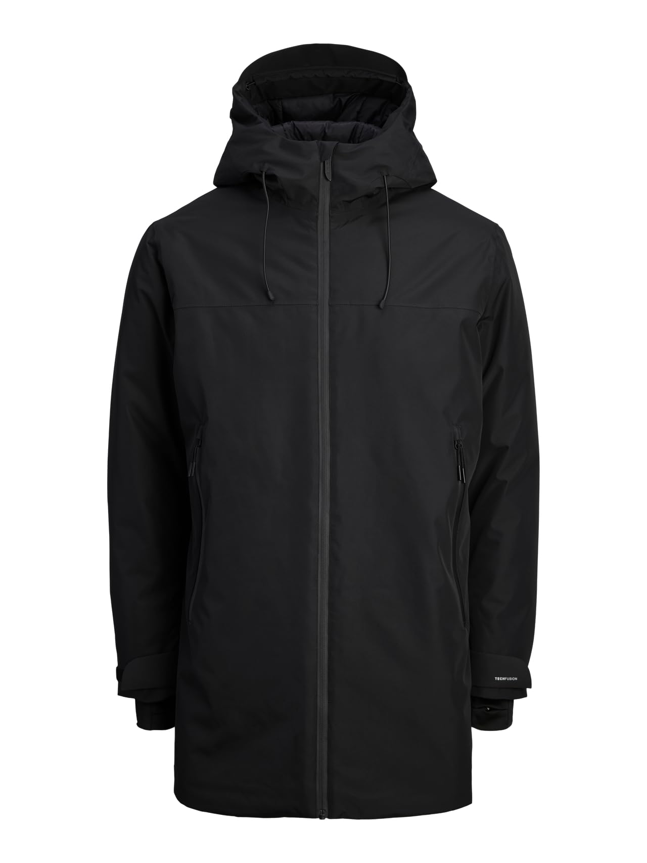 Jack & Jones Men's Black Jcofusion Technical Parka Sn, L