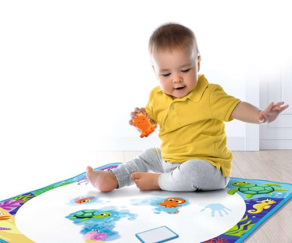Ravensburger 4568 Aquadoodle Magic Ocean - stampaggio antimacchia e scoperta con acqua - set di timbri con tappetino in tessuto magico per bambini a partire da 1 anno - giocattolo a partire da 1 anno