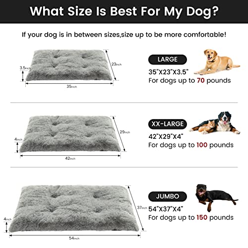 Auemtyn Dog Beds For Large Dogs,Dog Bed Crate Pad,Plush Dog Crate Mat With Anti-Slip Design,Washable Fluffy Faux Fur Kennel Pad For Large Medium Small Dogs And Cats #TOP1