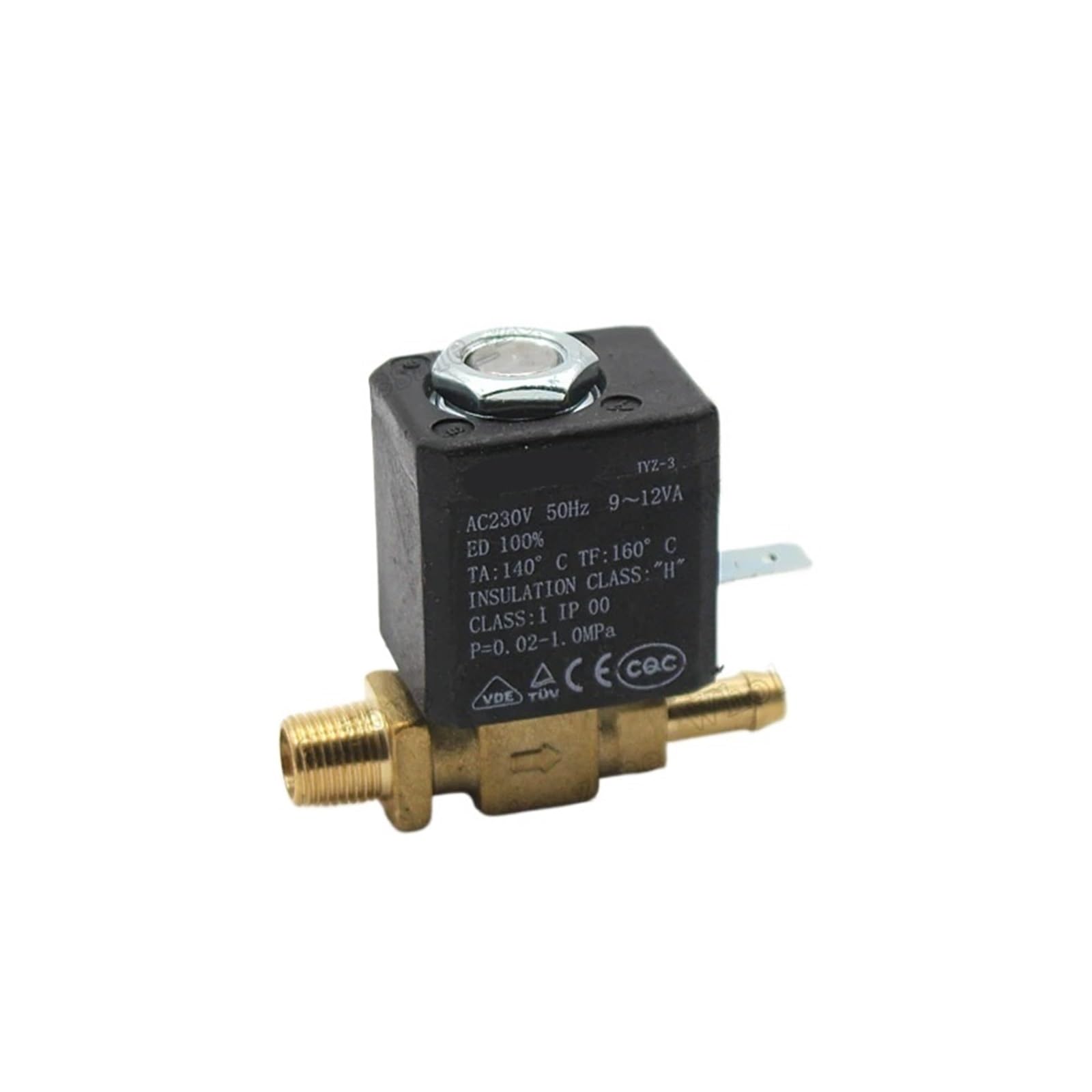 Valvola A 2/2 Vie Normalmente Chiusa N/C AC 230V G1/8" In Ottone For Generatore Di Vapore E Aria, Elettrovalvola For Macchine Da Caffè