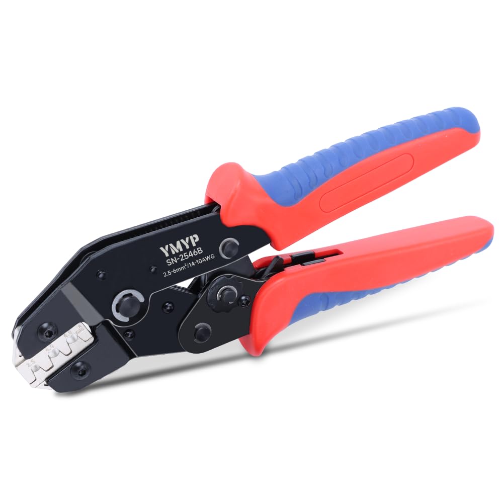 YMYP Solar Panel PV Cable Crimping Tool, Crimper for AWG 14-10 (2.5/4/6mm²) Solar Connectors - Lightweight 7 Inch Pilers