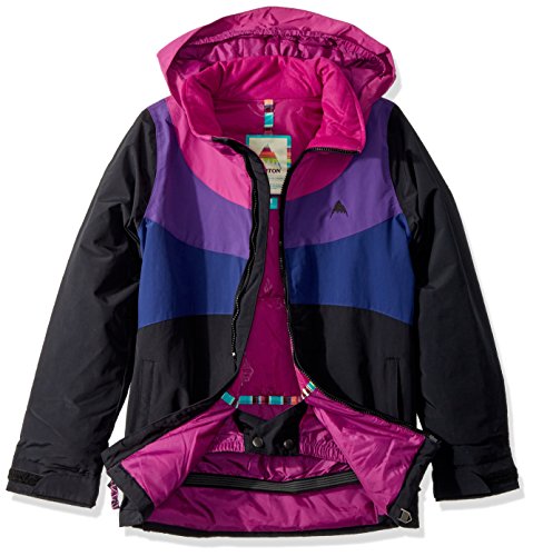Burton Girls' Hart Jacket, Medium, True Black/Grapesead/Petunia , Small