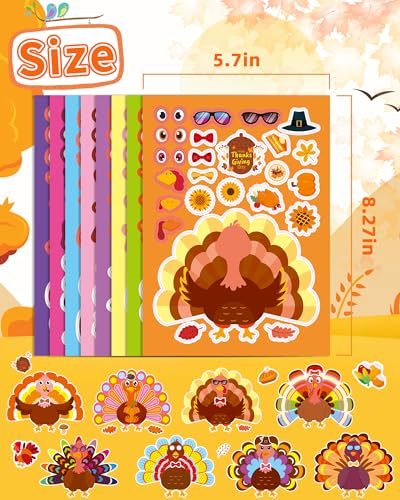 Benresive 40 Sheets Thanksgiving Party Favors Stickers for Kids Classroom, Thanksgiving Crafts Stickers Bulk, Thanksgiving Face Stickers Sheet Activities Games Prizes for Kids Benresive 40 Sheets Thanksgiving Party Favors Stickers for Kids Classroom, Thanksgiving Crafts Stickers Bulk, Thanksgiving Face Stickers Sheet Activities Games Prizes for Kids