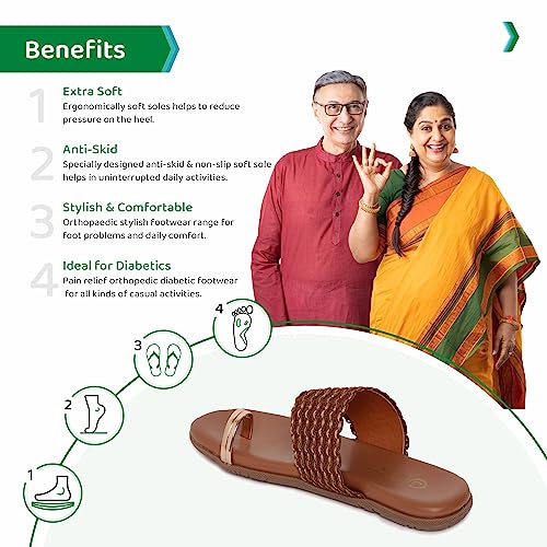 Image of ORTHO JOY Fancy doctor slippers | Soft chappal for women | Casual flat sandals