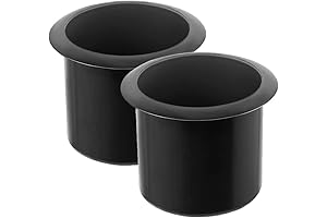 GYBest 2 Pcs Plastic Black Cup Holder Insert for Table Sofa Boat...