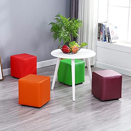 Copri Pouf In Velluto Elasticizzato 38x38 Cm - Copertura Anti-Macchia, Lavabile | Per Ottomani, Poggiapiedi, Decorazione - Foto 7