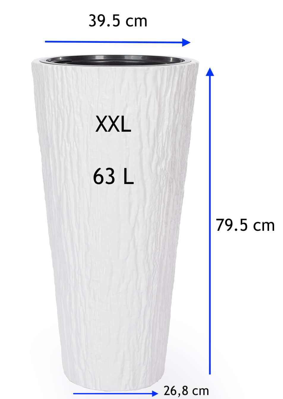 Vaso rotondo in resina Single 45 cm. Bianco | Leroy Merlin