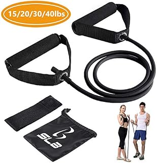 SLB Resistance Bands - Exercise Bands with Handles, Home & Gym Strength Training Tubes, Resistance Loop Bands for Men/Women, Workout Bands for Shoulder, Arm and Leg, Fitness Strength