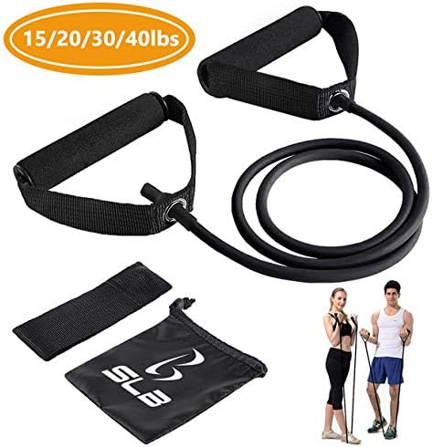 SLB Resistance Bands - Exercise Bands with Handles, Home & Gym Strength Training Tubes, Resistance Loop Bands for Men/Women, Workout Bands for Shoulder, Arm and Leg, Fitness Strength
