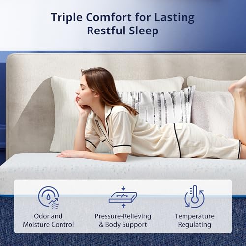 Image of EGOHOME 10 Inch Full Mattress, Gel Memory Foam with Charcoal, Fiberglass Free, CertiPUR-US Certified, Temperature-Regulating, Machine Washable Cover, 75 inch x 54 inch x 10 inch, Medium