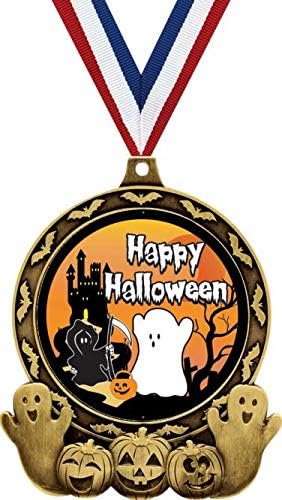 Halloween Medals - 3" Happy Halloween Medal for Halloween Parties, Halloween Prizes and Halloween Awards Prime
