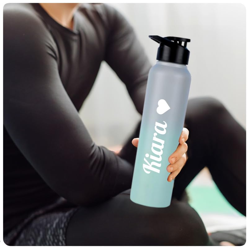 Image of CASPIAN / / / Hike Stainless Steel Customize Sipper Water Bottle Leak Proof Thunder for Fridge Home Office Travel School Kids Boys Girls Adults Sports Gym Yoga (U lagoon 1 Litre, Set of 1)
