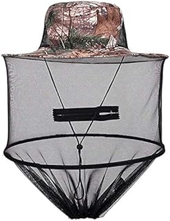 XJJ Mosquito Head Net Hat, Camouflage Sun Hat with Net Mesh for Men Women, Anti Mosquito Bee Bug Gnat Insect Fly Head Net Face Mesh Cover for Outdoor Hiking Fishing Hunting Camping Backpacking fly cat