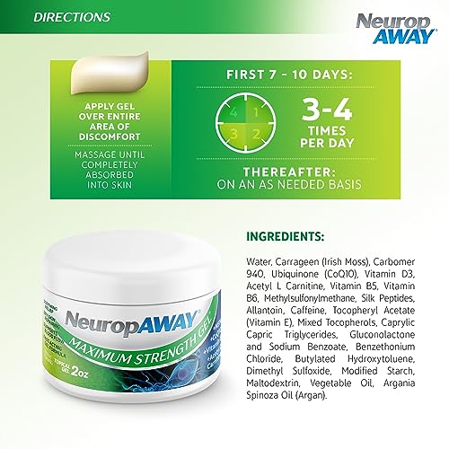 NeuropAWAY® Maximum Strength Gel, for Nerve discomfort, Burning, Tingling, and Numbness 2oz - Image 5