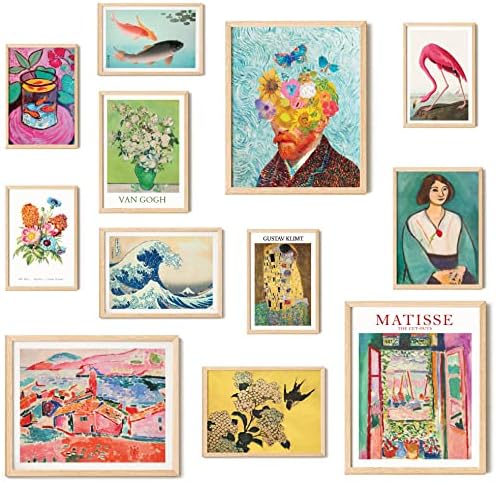 97 DECOR Colorful Eclectic Decor - Maximalist Decor, Eclectic Home Decor, Eclectic Wall Decor, Funky Eclectic Gallery Wall Art Prints for Bedroom, Maximalism Famous Artist Painting Pictures (UNFRAMED)