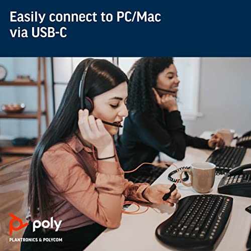 Poly by Plantronics - Blackwire 3220 USB-C Wired On Ear Headset - Dual Ear (Stereo) with Boom Mic - Connect to PC/Mac via USB-C. Works with Teams,... - Image 3