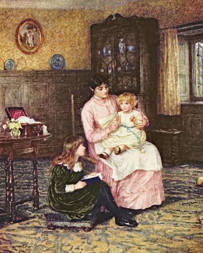Mère jouant avec des enfants impression artistique Helen Allingham déco maison
