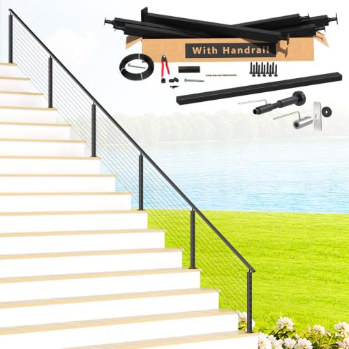 Zylorix 16-20ft Modular 36" Swageless Cable Railing System with Handrail