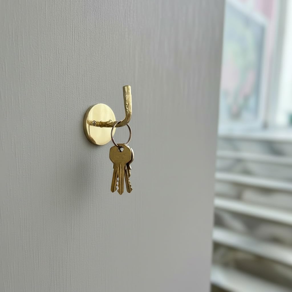 Wall Mounted Heavy Duty Utility Hook – Brass Coat Hook for Garage, Entryway, Bathroom & Storage Organization