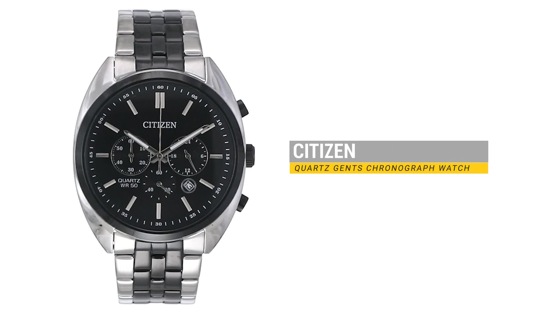 Citizen Quartz Gents Chronograph Watch Black Dial - AN8218-54E