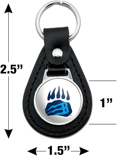 Vista 2 de GRAPHICS & MORE Bob Jones University Secondary Logo Black Leather Keychain
