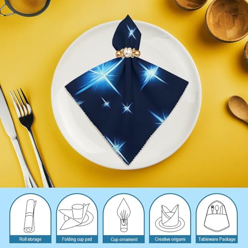 Servilletas de Tela Reutilizables Estampado Azul Estrella miniatura 7