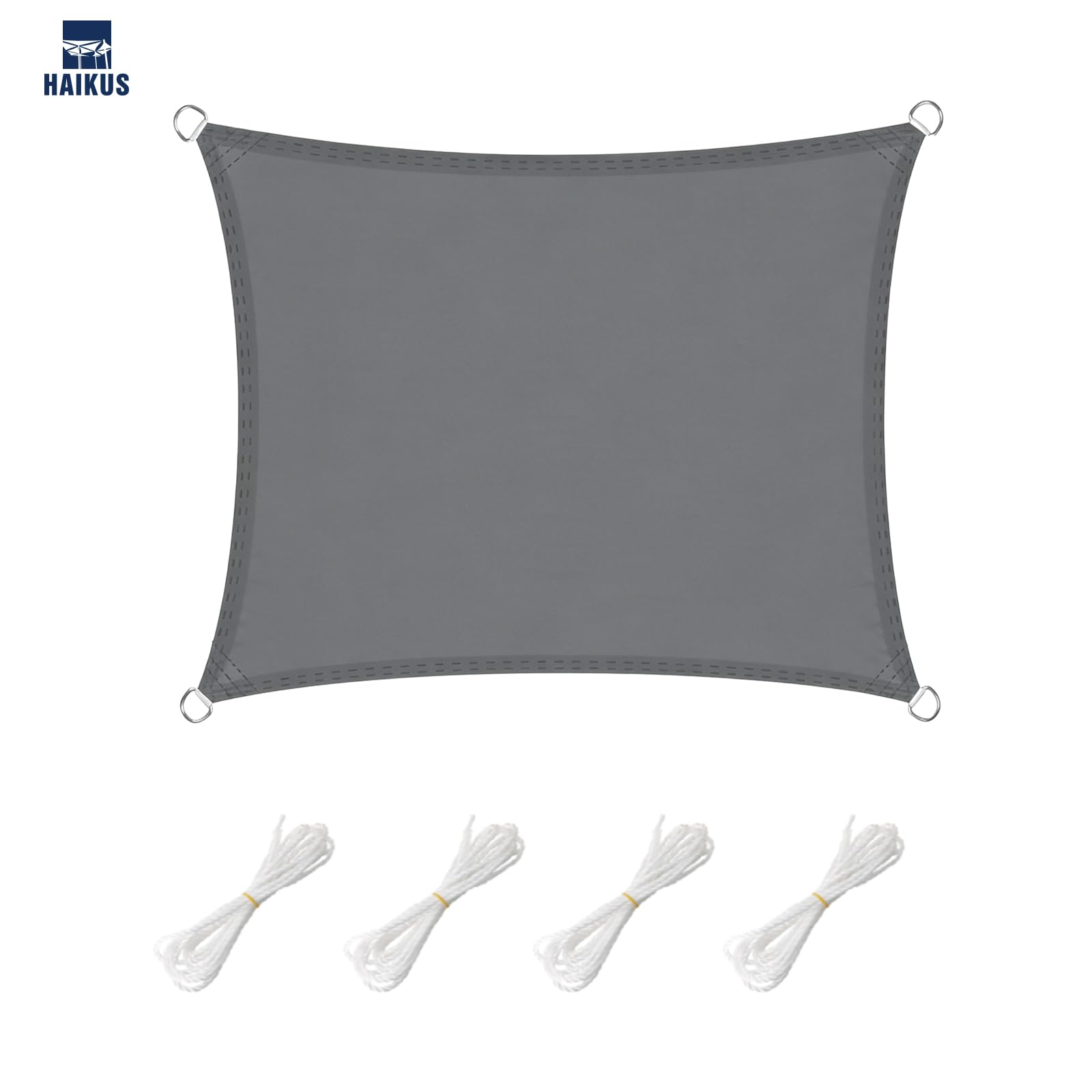 HAIKUS Voile d'ombrage Imperméable Carré 3x3m, Toile Ombrage PES Résistant à l'Eau, Filet dombrage 3m Résistant 98% Protection Rayons UV pour Patio Jardin Terrasse Camping Extérieur, Gris Graphite 3x3