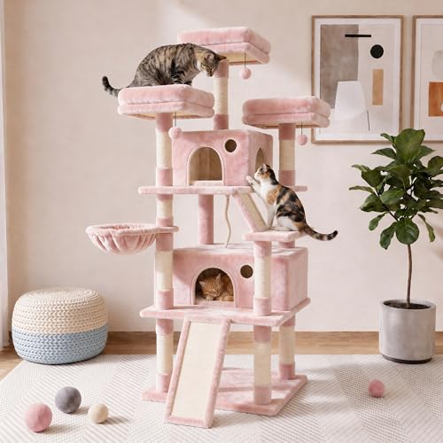 Árbol para gato de 70 pulgadas con múltiples niveles y postes rascadores miniatura 2