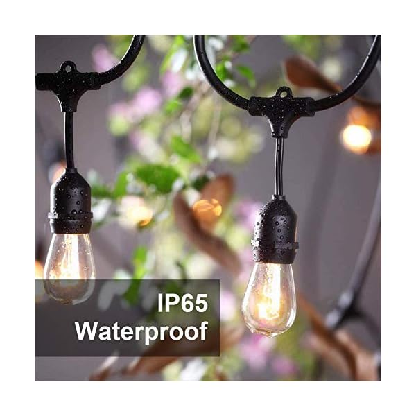 SUNTHIN Außenlichterkette mit 11 W dimmbaren Edison-Glühbirnen für dekorative Hinterhof, Terrasse, Bistro, Pergola… – Bild 5