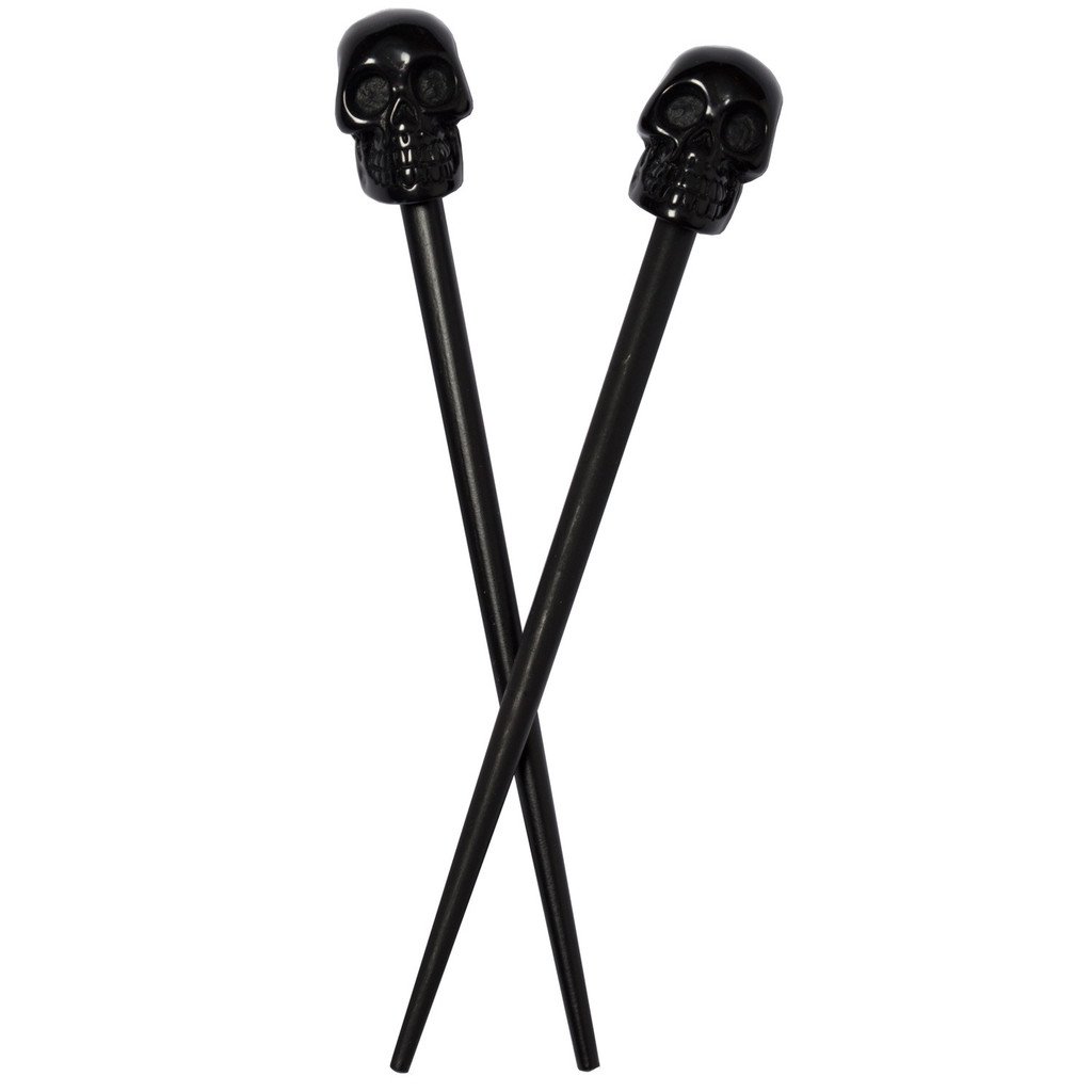 kreepsville 666Black Skull Collection Hair Sticks