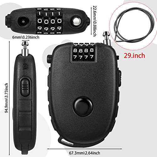 2 Pcs Combination Lock With 27.56 Inch Cable Adjustable Cable Locks Security Wire Combination Lock Adjustable Combo Steel Cable Locks Set Your Own Combination Padlock (4 Digit Style) #TOP1