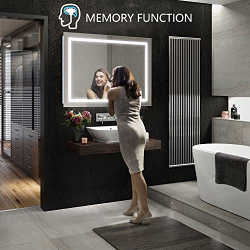 Anten 32 X 24 Led Mirror For Bathroom, Led Vanity Mirror, Adjustable 3 Color, Dimmable Vanity Mirror With Lights, Anti-Fog, Touch Control Wall Mounted Bathroom Mirror, Horizontal & Vertical #TOP6