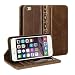 iPhone 6s Case, GMYLE Book Case Vintage for iPhone 6S - Brown PU Leather Stand Case Cover